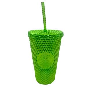 Starbucks Green Tumbler Metallic Bling Cold Cup 16oz